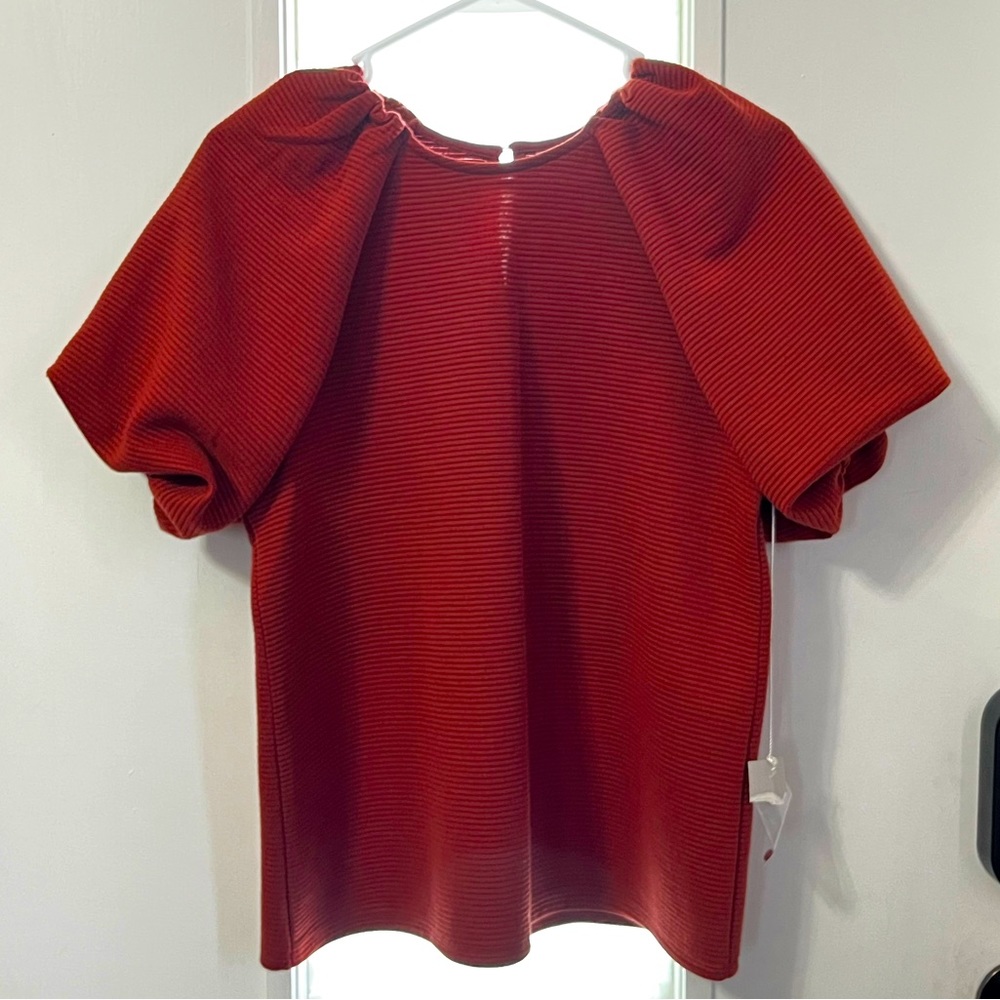 Worthington Red Puff Blouse